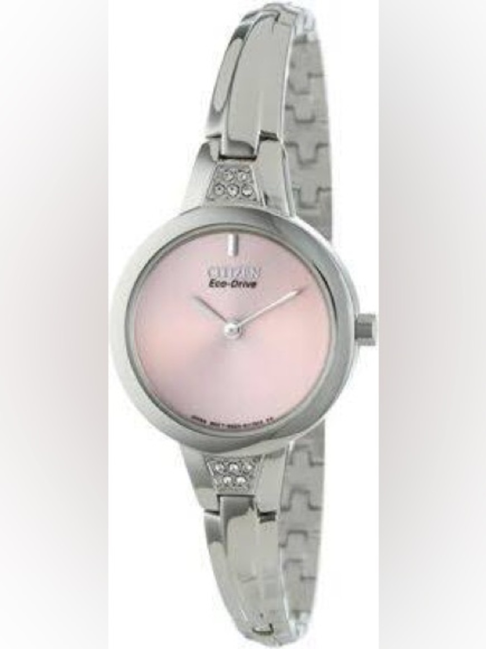 Citizen Silhouette Eco-Drive Pink Dial Crystal Watch EX1150-52X Beautiful Detail